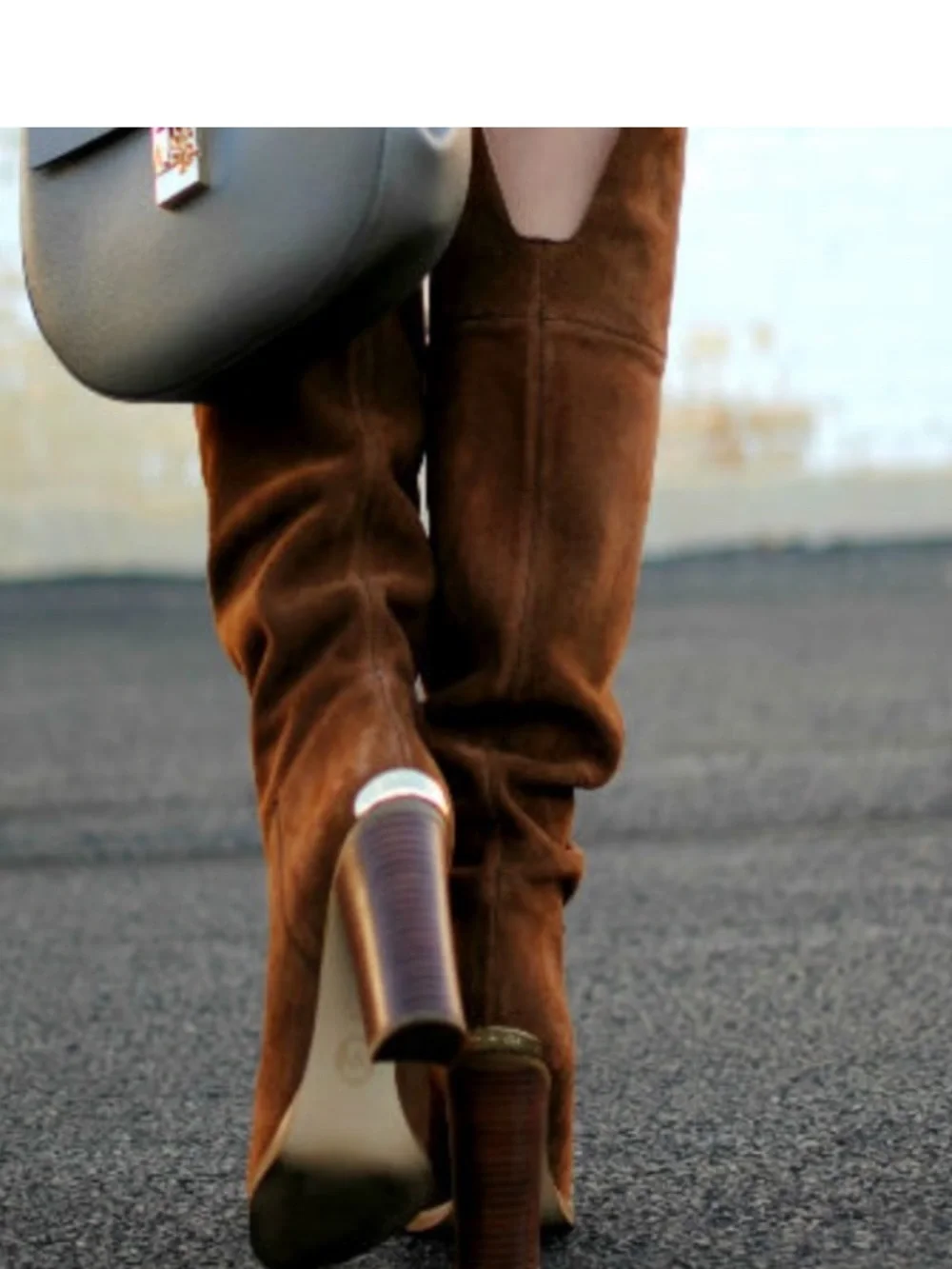 Michael Kors Regina brown suede slouch or over the knee tall boots